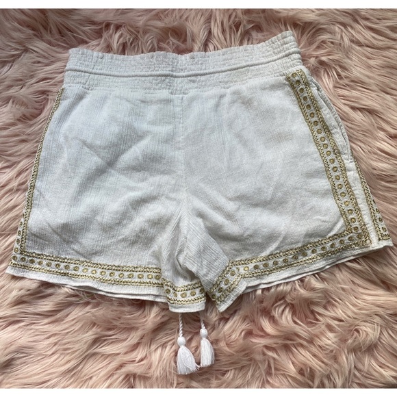 J crew white and gold embroidered shorts - Picture 2 of 3
